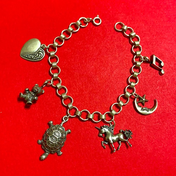 🖤Sterling Vintage Charm bracelet